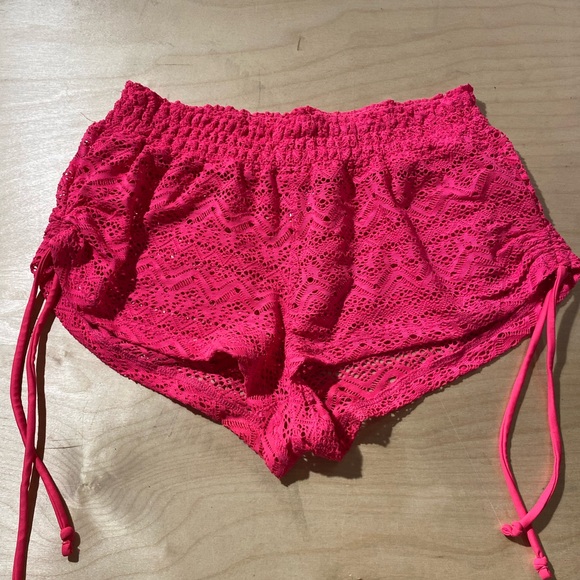 NOBO Pink Lace Swim Shorts Cover Up Medium (7-9) (AK) - Picture 8 of 15